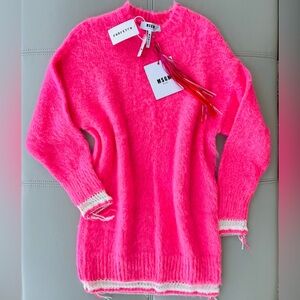 NWT MSGM Vintage Mohair Sweater | Dress | Tunic in Pink Nordic Long $1,189  XS